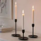 IKEA FULLTALIG (ИКЕА ФУЛЛТАЛИГ) — Подставки для свечей, 3 шт, черные — фото 2