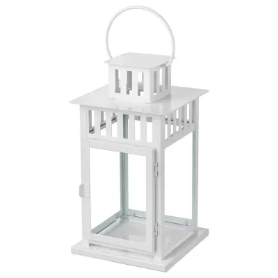 IKEA BORRBY (ИКЕА БОРРБЙ) — Фонарь, внутренний/наружный белый, 28 см