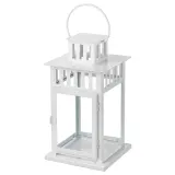 IKEA BORRBY (ИКЕА БОРРБЙ) — Фонарь, внутренний/наружный белый, 28 см — фото 1