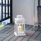 IKEA BORRBY (ИКЕА БОРРБЙ) — Фонарь, внутренний/наружный белый, 28 см — фото 2