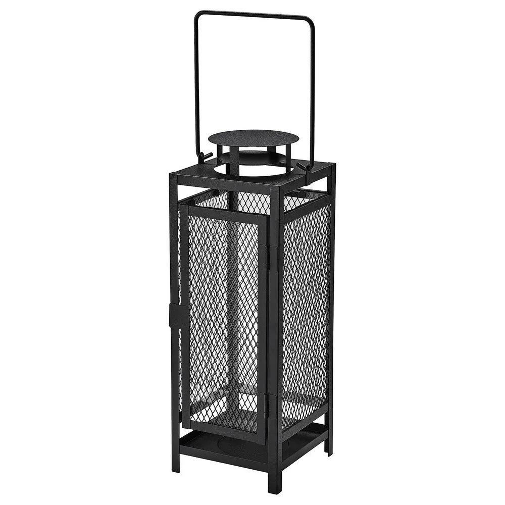 IKEA BERGGRAN (ИКЕА БЕРГГРАН) — Фонарь-свеча "Колонна", внутренний/внешний антрацит, 34 см