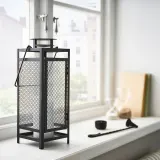 IKEA BERGGRAN (ИКЕА БЕРГГРАН) — Фонарь-свеча "Колонна", внутренний/внешний антрацит, 34 см — фото 2