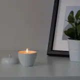 IKEA ANSPRÅKSLÖS (ИКЕА АНСПРОКСЛОС) — Ароматическая свеча в контейнере метро, яблоко и груша белые, 9 см — фото 3
