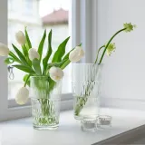 IKEA SMÄLLSPIREA (ИКЕА СМЭЛЛСПИРЕА) — Ваза, прозрачное/узорчатое стекло, 17 см — фото 6