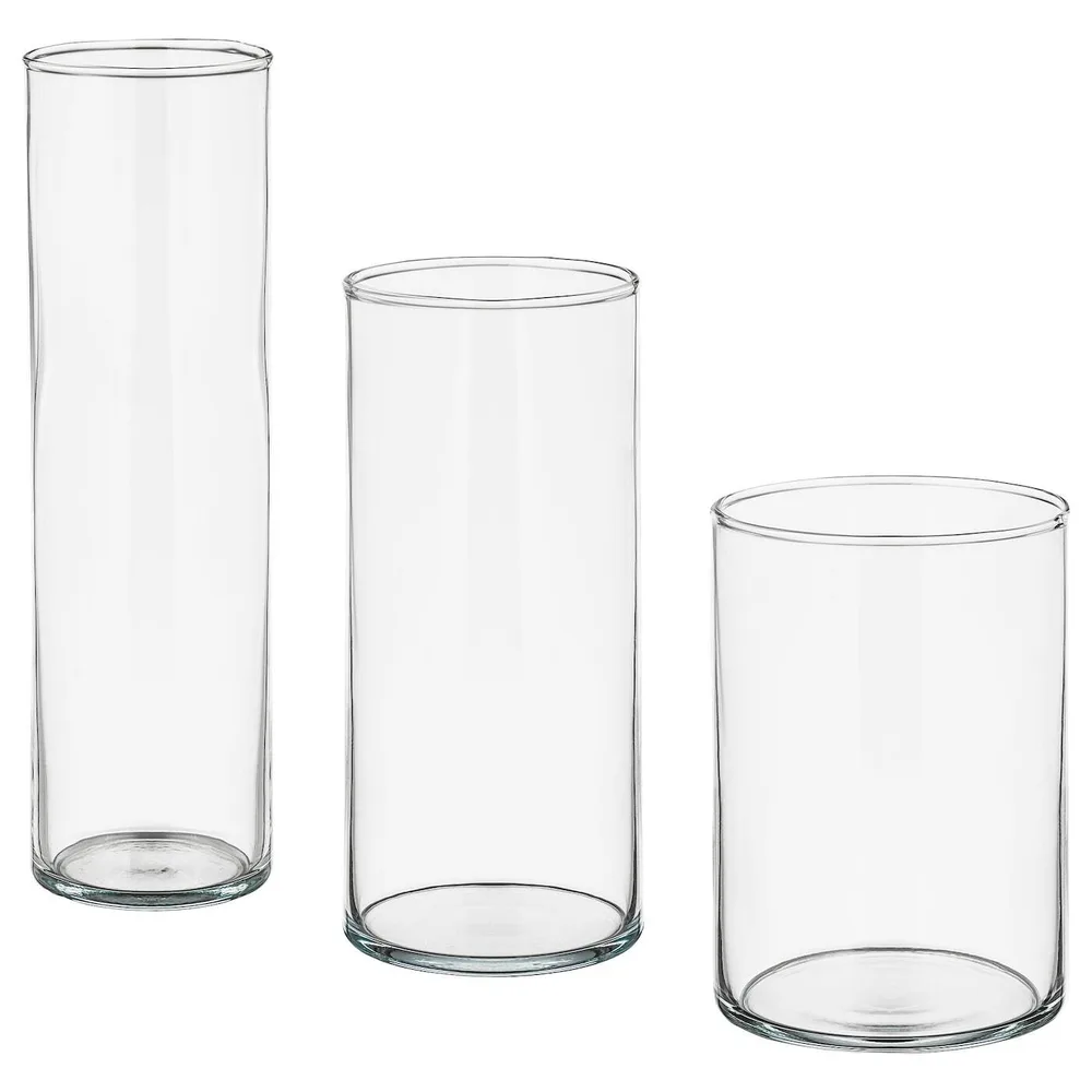 IKEA CYLINDER (ИКЕА СЙЛИНДЕР) — Ваза, 3 штуки, прозрачное стекло