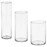 IKEA CYLINDER (ИКЕА СЙЛИНДЕР) — Ваза, 3 штуки, прозрачное стекло — фото 1