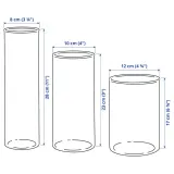 IKEA CYLINDER (ИКЕА СЙЛИНДЕР) — Ваза, 3 штуки, прозрачное стекло — фото 5
