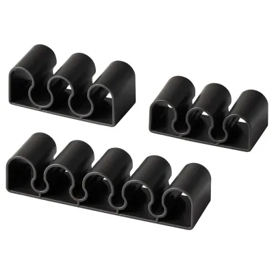 IKEA KALKSTUFF (ИКЕА КАЛКСТУФФ) — Держатель кабеля, 3 шт, темно-серый