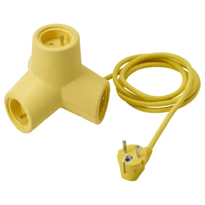 IKEA HORNFELS (ИКЕА ХОРНФЕЛС) — Удлинительный кабель, желтый, 1,8 м