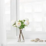 IKEA SMYCKA (ИКЕА СМЙСКА) — Искусственный цветок, пион/белый, 30 см — фото 3