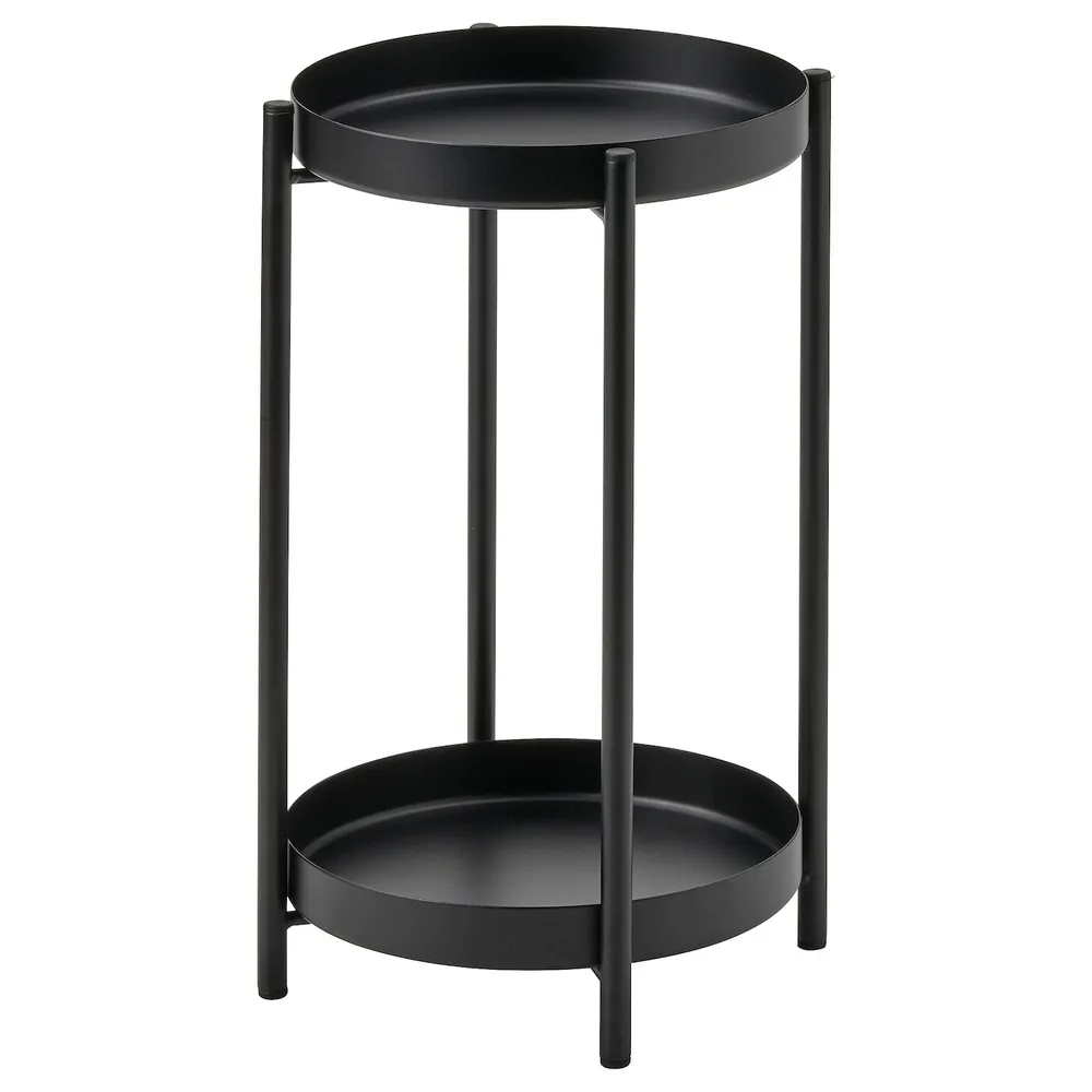 IKEA OLIVBLAD (ИКЕА ОЛИВБЛАД) — Подставка для цветочного горшка, внутренняя/наружная, черная, 35 см