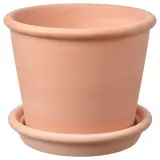 IKEA MUSKOTBLOMMA (ИКЕА МУСКОТБЛОММА) — Цветочный горшок с блюдцем, терракота для помещений/открытого грунта, 15 см — фото 1