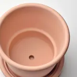 IKEA MUSKOTBLOMMA (ИКЕА МУСКОТБЛОММА) — Цветочный горшок с блюдцем, терракота для помещений/открытого грунта, 15 см — фото 3