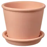 IKEA MUSKOTBLOMMA (ИКЕА МУСКОТБЛОММА) — Цветочный горшок с блюдцем, терракота для помещений/открытого грунта, 12 см — фото 1