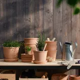 IKEA MUSKOTBLOMMA (ИКЕА МУСКОТБЛОММА) — Цветочный горшок с блюдцем, терракота для помещений/открытого грунта, 12 см — фото 2