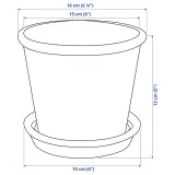IKEA MUSKOTBLOMMA (ИКЕА МУСКОТБЛОММА) — Цветочный горшок с блюдцем, терракота для помещений/открытого грунта, 12 см — фото 7