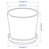 IKEA KLOTLÖNN (ИКЕА КЛОТЛОНН) — Цветочный горшок с основанием, закрытый/открытый/серо-бежевый, 15 см — фото 7