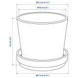IKEA KLOTLÖNN (ИКЕА КЛОТЛОНН) — Цветочный горшок с блюдцем, закрытый/открытый/серо-бежевый, 9 см — фото 6