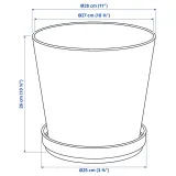 IKEA KLOTLÖNN (ИКЕА КЛОТЛОНН) — Цветочный горшок с блюдцем, закрытый/открытый/черный, 24 см — фото 6