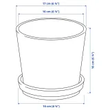 IKEA KLOTLÖNN (ИКЕА КЛОТЛОНН) — Цветочный горшок с блюдцем, закрытый/открытый/черный, 15 см — фото 6