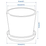 IKEA KLOTLÖNN (ИКЕА КЛОТЛОНН) — Цветочный горшок с блюдцем, закрытый/открытый/черный, 12 см — фото 8