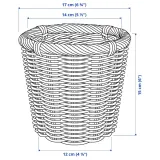 IKEA KAKTUSFIKON (ИКЕА КАКТУСФИКОН) — Подставка для посуды, ротанг, 12 см — фото 5