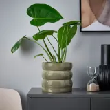 IKEA HASSELBUKETT (ИКЕА ХАССЕЛБУКЕТТ) — Крышка для цветочного горшка, закрытая/открытая/зеленая/коричневая, 15 см — фото 3