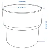 IKEA FÖRENLIG (ИКЕА ФОРЕНЛИГ) — Крышка для цветочного горшка, внутренняя/наружная белая, 19 см — фото 7