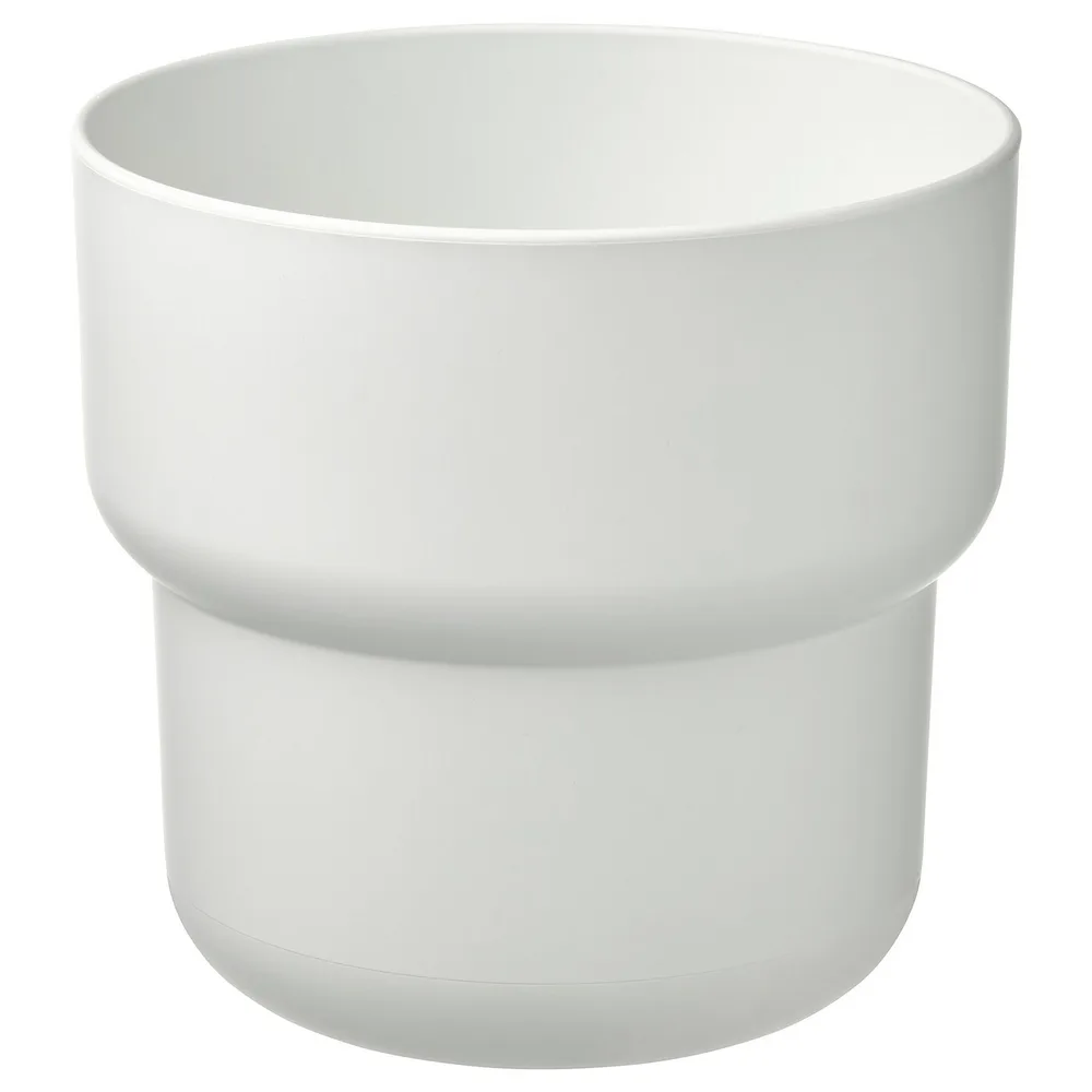 IKEA FÖRENLIG (ИКЕА ФОРЕНЛИГ) — Крышка для цветочного горшка, внутренняя/наружная белая, 19 см