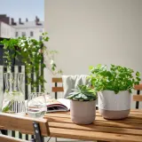 IKEA BUSKKAPRIFOL (ИКЕА БУСККАПРИФОЛ) — Крышка для цветочного горшка, закрытая/открытая/серая, 9 см — фото 3