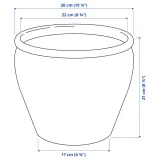 IKEA AMBRARÖNN (ИКЕА АМБРАРОНН) — Крышка для цветочного горшка, закрытая/открытая/белая, 19 см — фото 6