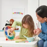 IKEA UNDERHÅLLA (ИКЕА УНДЕРХОЛЛА) — Обучающие деревянные часы, разноцветные, 25 см — фото 2