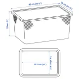 IKEA TROFAST (ИКЕА ТРУФАСТ) — Контейнер из проволоки, серо-голубой, 42x30x23 см — фото 3