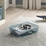 IKEA TROFAST (ИКЕА ТРУФАСТ) — Контейнер из проволоки, серо-голубой, 42x30x10 см — фото 2
