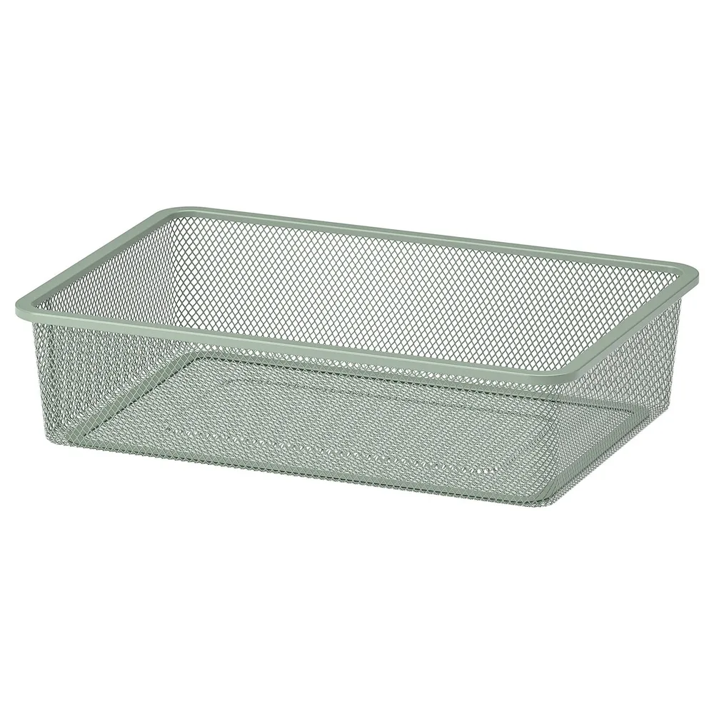 IKEA TROFAST (ИКЕА ТРУФАСТ) — Контейнер из проволоки, светло-зеленый-серый, 42x30x10 см