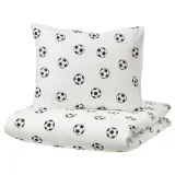 IKEA SPORTSLIG (ИКЕА СПОРТСЛИГ) — Пододеяльник и наволочка, рисунок в виде шара, 150x200/50x60 см — фото 1
