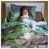 IKEA SKOGSDUVA (ИКЕА СКОГСДУВА) — Пододеяльник и наволочка, многоцветный/лесной рисунок, 150x200/50x60 см — фото 7