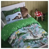IKEA SKOGSDUVA (ИКЕА СКОГСДУВА) — Пододеяльник и наволочка, сине-зеленый/лесной узор, 150x200/50x60 см — фото 4