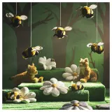 IKEA SKOGSDUVA (ИКЕА СКОГСДУВА) — Подушка, в форме цветка/белая, 47x8 см — фото 5