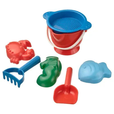 IKEA SANDIG (ИКЕА САНДИГ) — Набор для песочницы из 7 частей, разноцветный