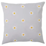 IKEA NATTSLÄNDA (ИКЕА НАТТСЛЭНДА) — Наволочка, цветочный узор, серый/белый, 50x50 см — фото 1