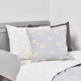 IKEA NATTSLÄNDA (ИКЕА НАТТСЛЭНДА) — Наволочка, цветочный узор, серый/белый, 50x50 см — фото 5