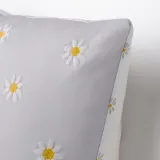 IKEA NATTSLÄNDA (ИКЕА НАТТСЛЭНДА) — Наволочка, цветочный узор, серый/белый, 50x50 см — фото 6