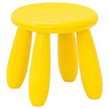 IKEA MAMMUT (ИКЕА МАММУТ) — Детский стул, крытый/открытый/желтый — фото 1