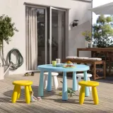 IKEA MAMMUT (ИКЕА МАММУТ) — Детский стул, крытый/открытый/желтый — фото 3