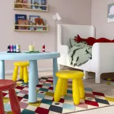 IKEA MAMMUT (ИКЕА МАММУТ) — Детский стул, крытый/открытый/желтый — фото 4