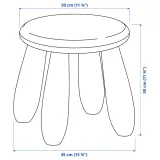 IKEA MAMMUT (ИКЕА МАММУТ) — Детский стул, крытый/открытый/желтый — фото 6