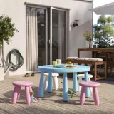 IKEA MAMMUT (ИКЕА МАММУТ) — Детский стул, крытый/открытый/розовый — фото 4