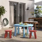 IKEA MAMMUT (ИКЕА МАММУТ) — Детский стул, крытый/открытый/красный — фото 4