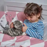 IKEA LILLEPLUTT (ИКЕА ЛИЛЛЕПЛУТТ) — Плюшевая, серая/белая кошка — фото 5